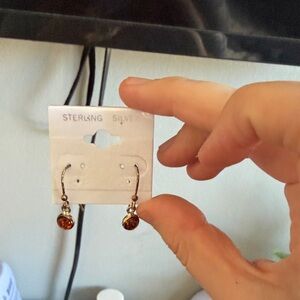 Elegant Gold Drop Earrings with Amber Accents